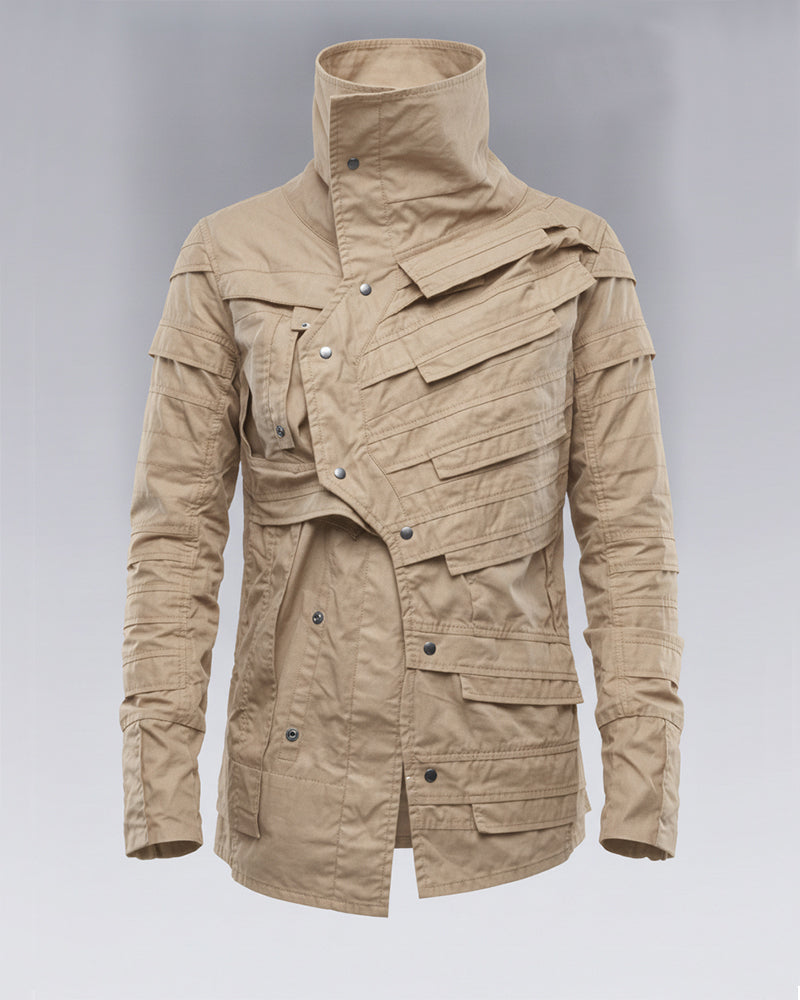 Wasteland Asymmetric Pleated High-Neck Shirt