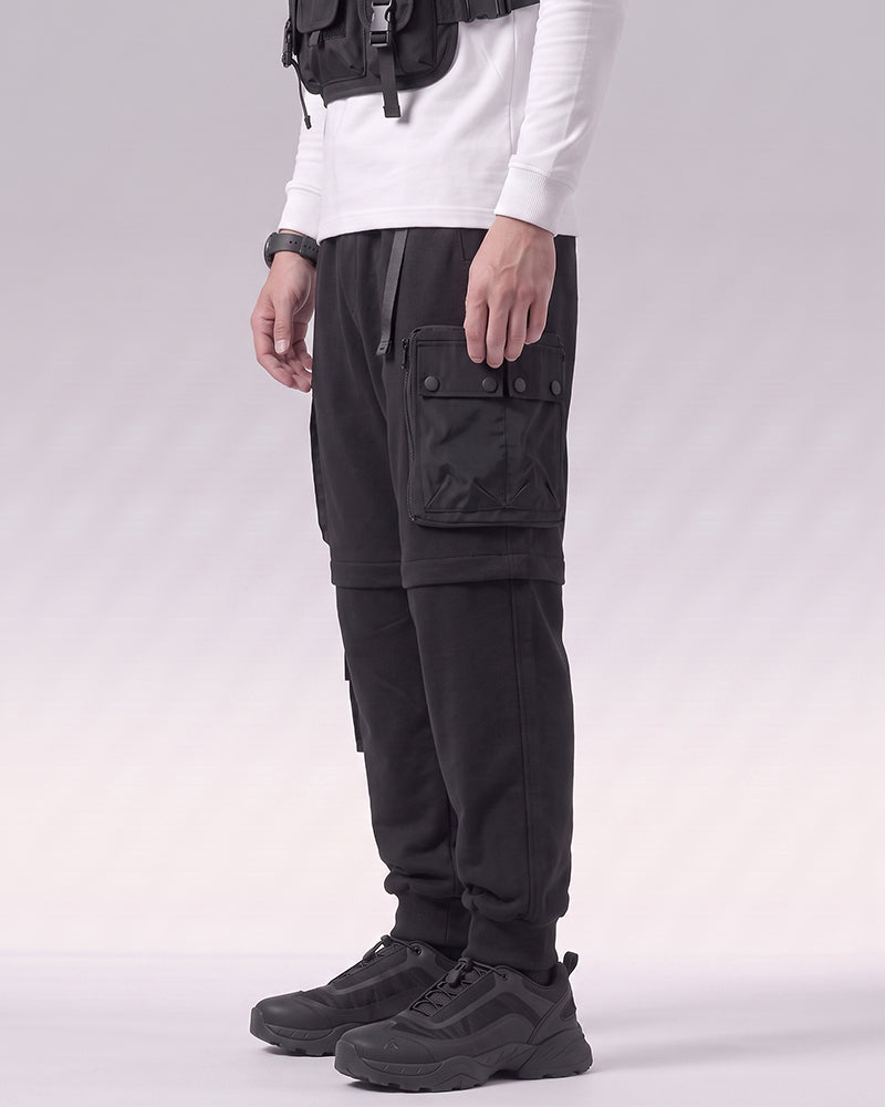 Detachable Functional Black Cargo Pants
