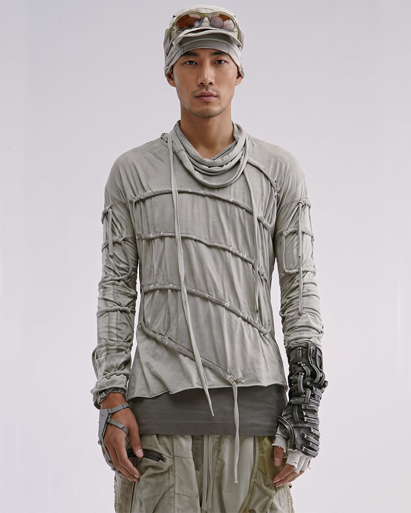 Wasteland Pleated Distressed Tee