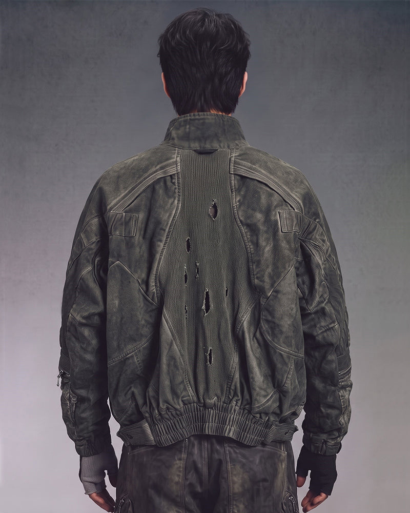 Wasteland Distressed-Wash Multi-Pocket Jacket
