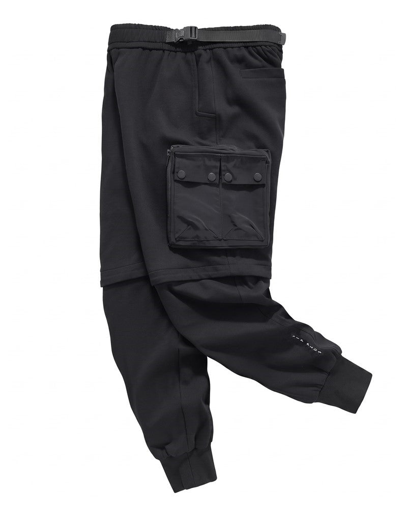 Detachable Functional Black Cargo Pants