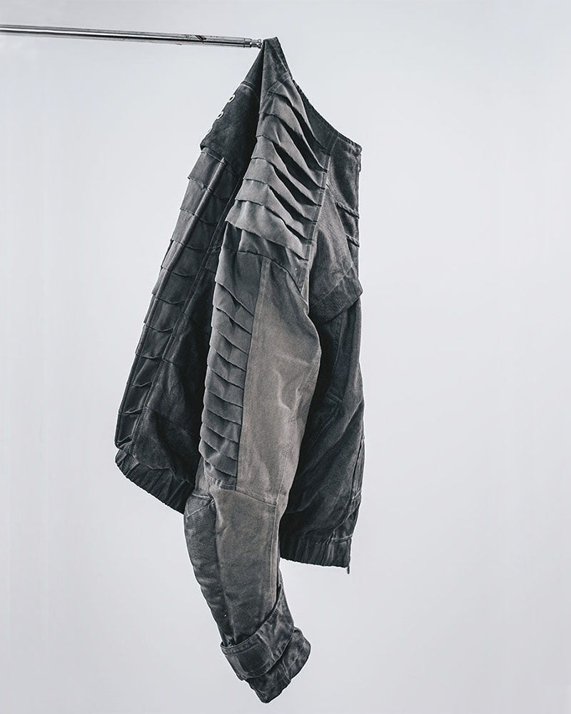 Post-Apocalyptic Stand-Collar 3D “Dragon Spine” Motorcycle Jacket