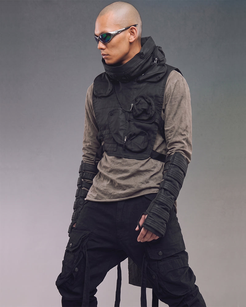 Post-Apocalyptic Waxed Deconstructed Asymmetric Tactical Vest