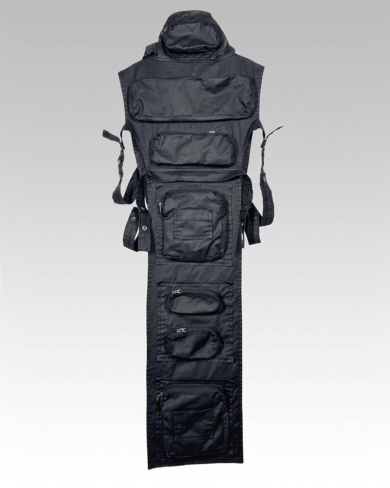 Post-Apocalyptic Waxed Deconstructed Asymmetric Tactical Vest