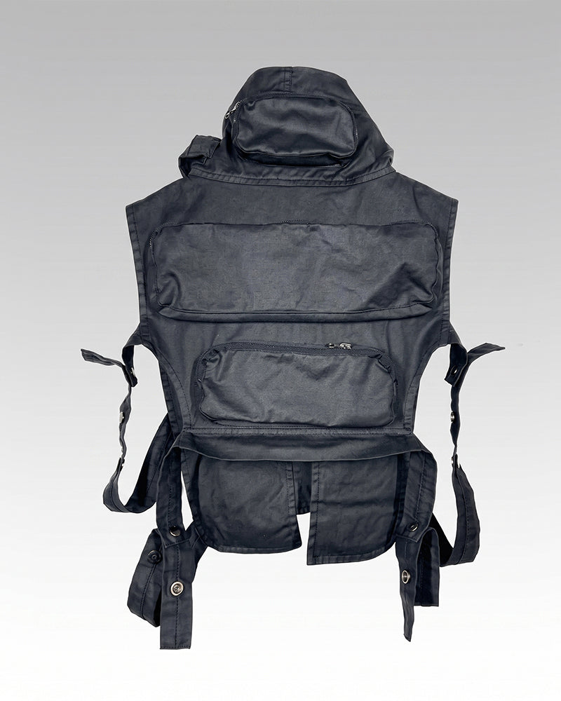 Post-Apocalyptic Waxed Deconstructed Asymmetric Tactical Vest
