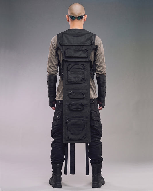 Post-Apocalyptic Waxed Deconstructed Asymmetric Tactical Vest