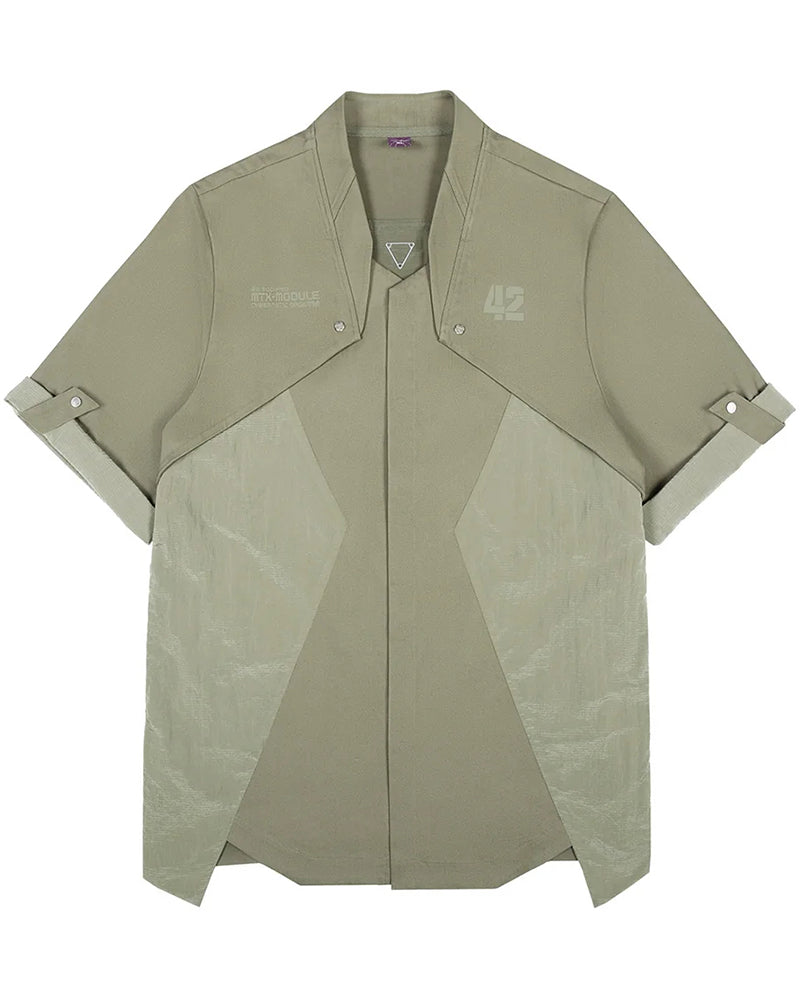 Cyberpunk Outfits Military Style Short Sleeve Shirt
