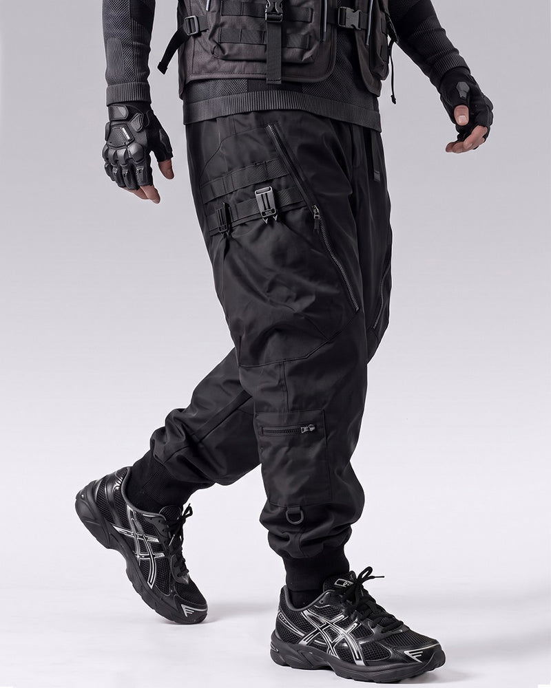 Techwear Black Zip Pocket Cargo Pants