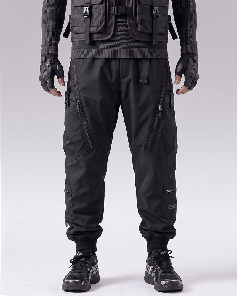 Techwear Black Zip Pocket Cargo Pants