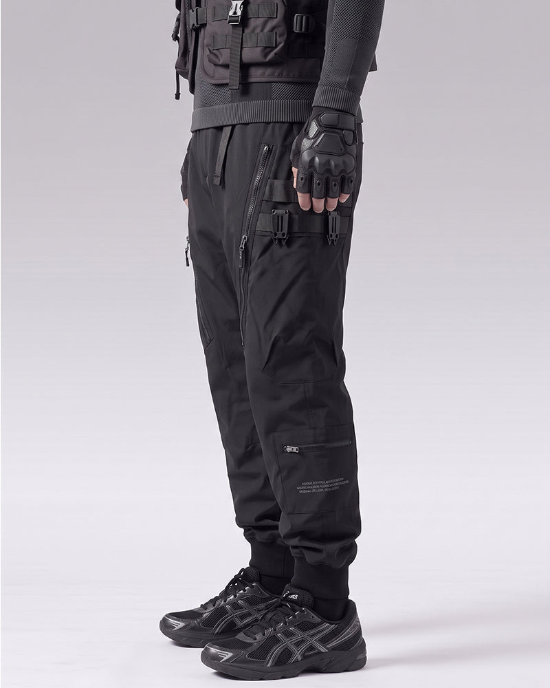 Techwear Black Zip Pocket Cargo Pants