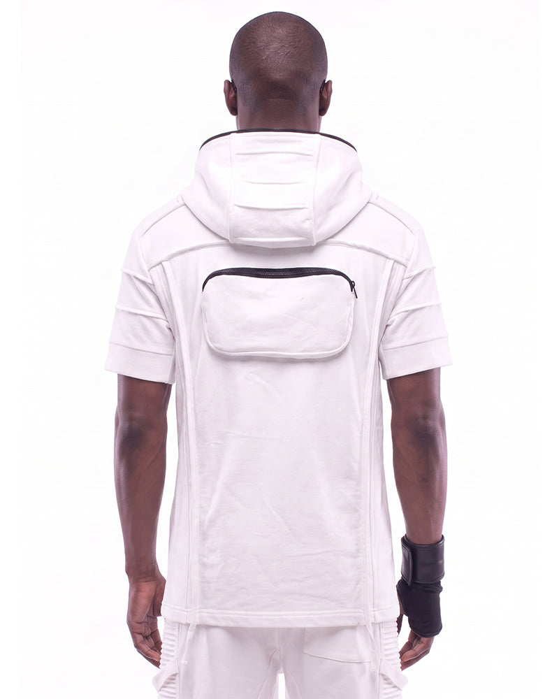 Wasteland Asymmetric 3D-Pocket Hooded T-Shirt