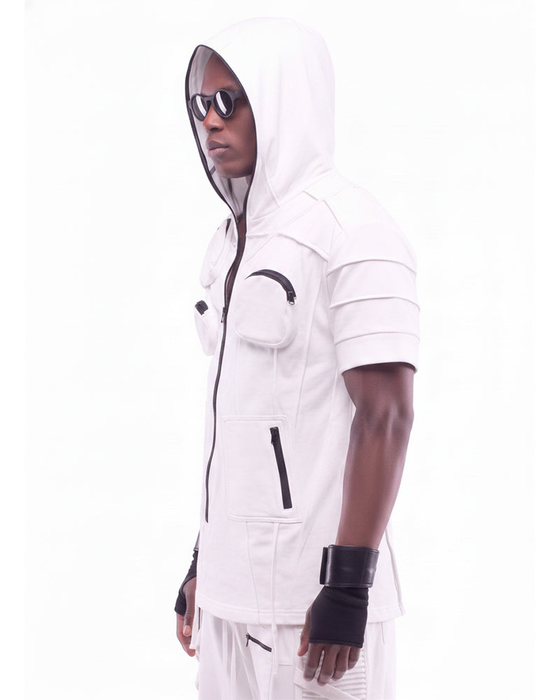 Wasteland Asymmetric 3D-Pocket Hooded T-Shirt