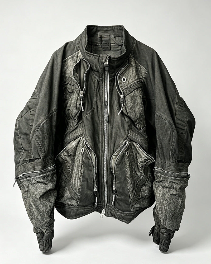 Wasteland Distressed-Wash Multi-Pocket Jacket