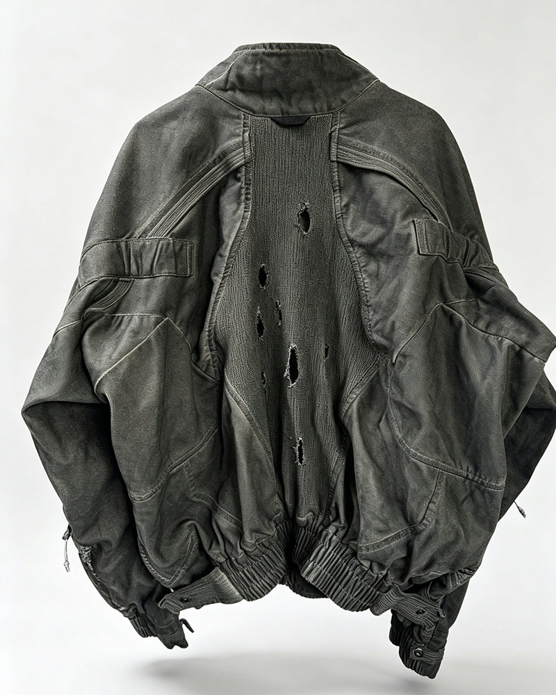 Wasteland Distressed-Wash Multi-Pocket Jacket