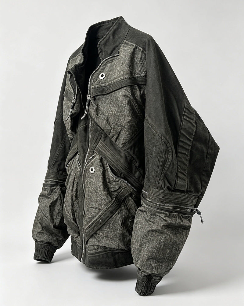 Wasteland Distressed-Wash Multi-Pocket Jacket