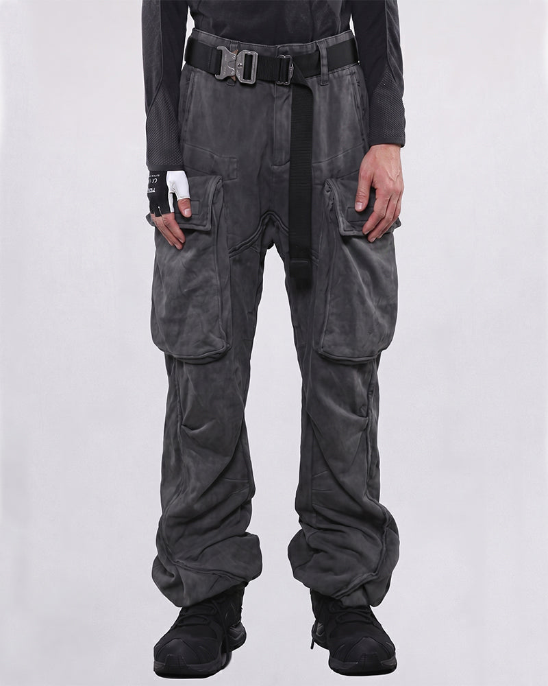 Wasteland Oversized Weathered Flare Cargo Pants