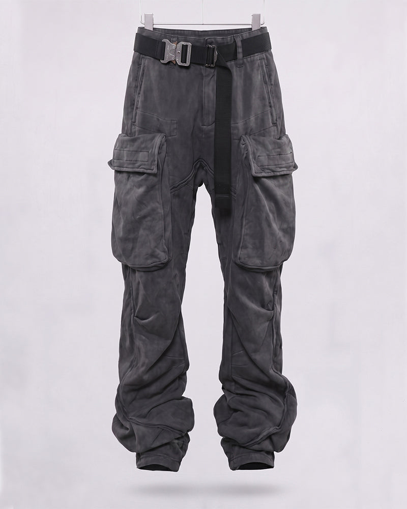 Wasteland Oversized Weathered Flare Cargo Pants