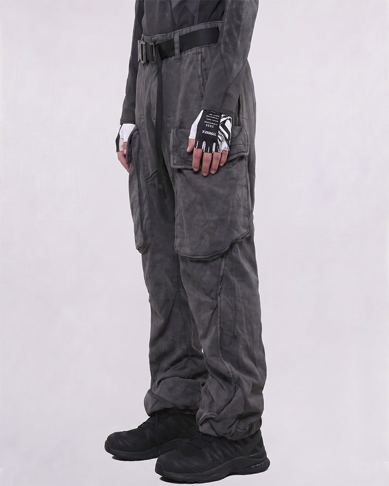 Wasteland Oversized Weathered Flare Cargo Pants