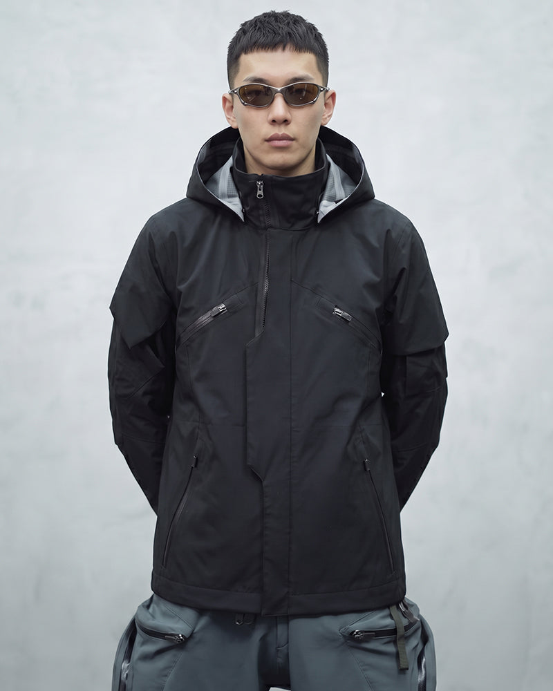 Convertible Hooded Techwear Jacket