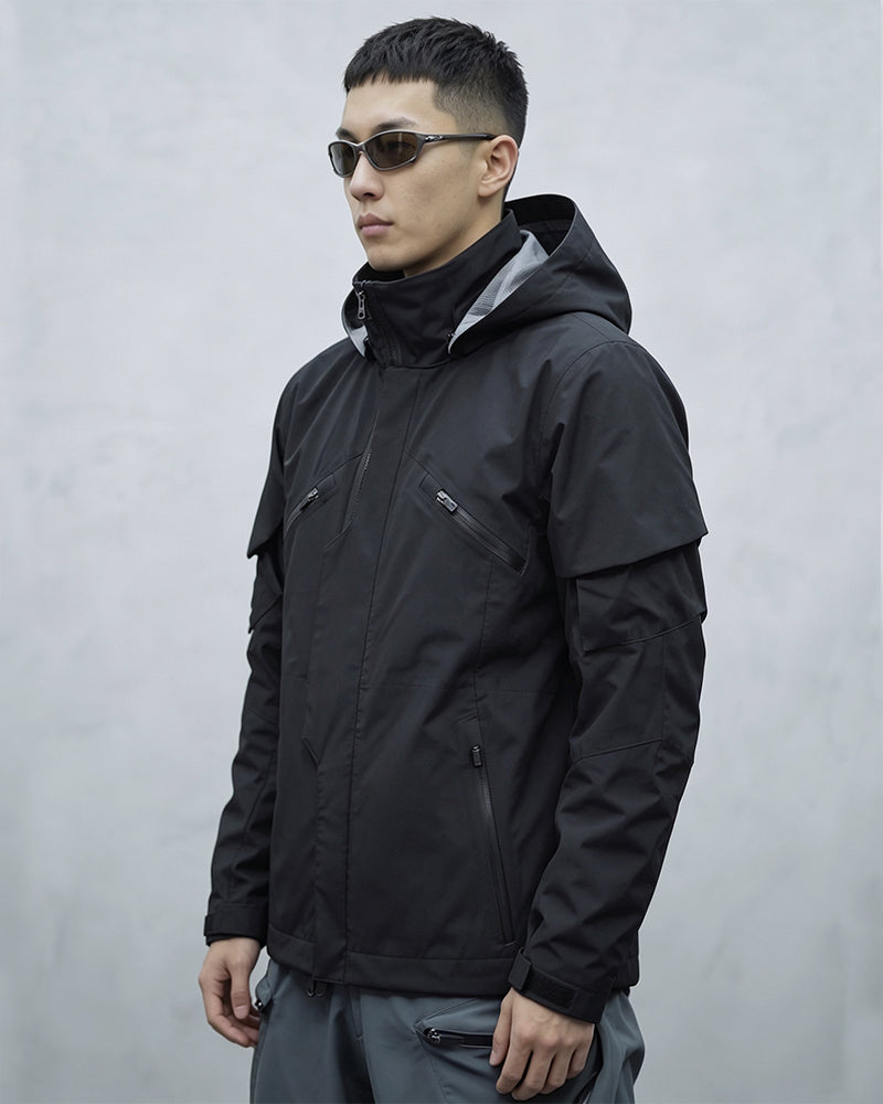 Convertible Hooded Techwear Jacket