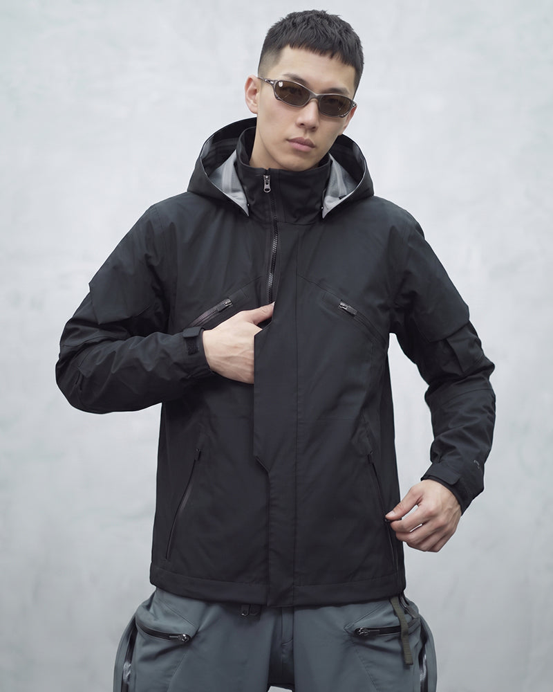 Convertible Hooded Techwear Jacket