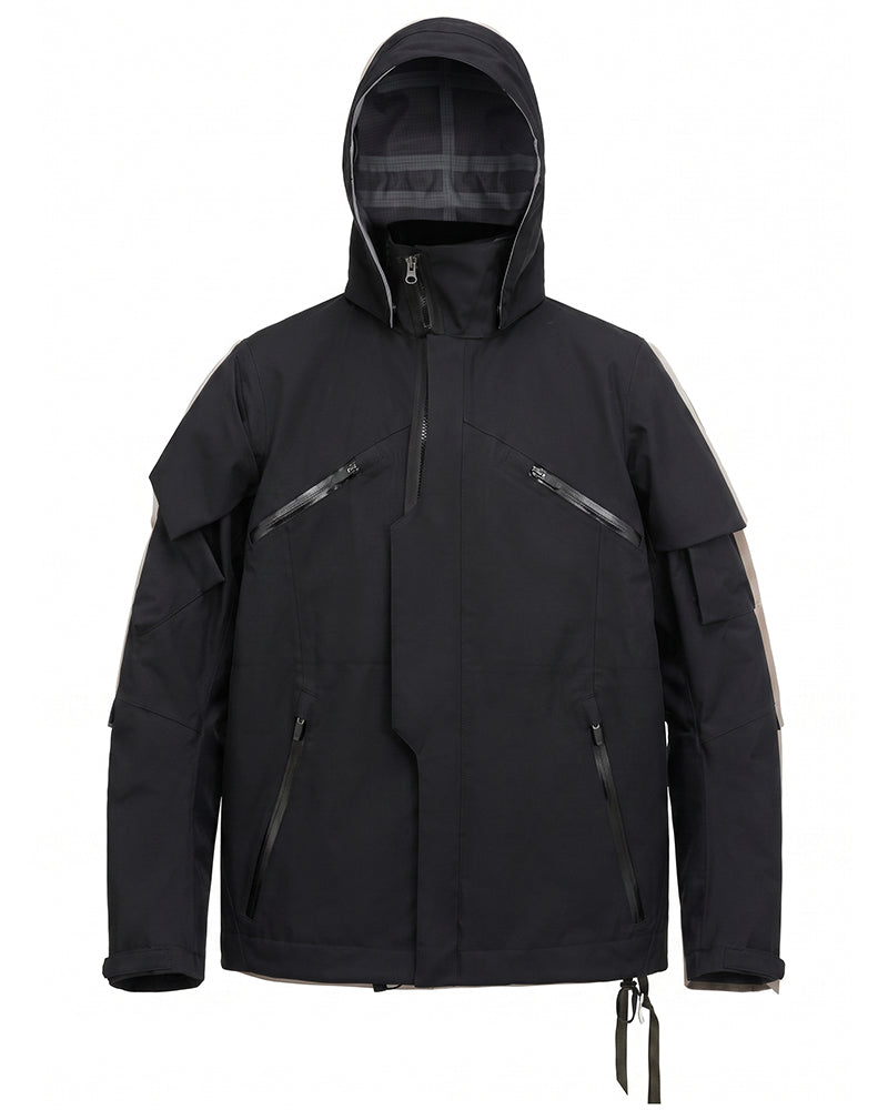Convertible Hooded Techwear Jacket