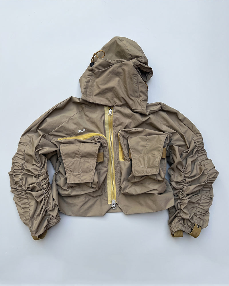 Functional Wasteland-Style 3D-Collar Hooded Jacket
