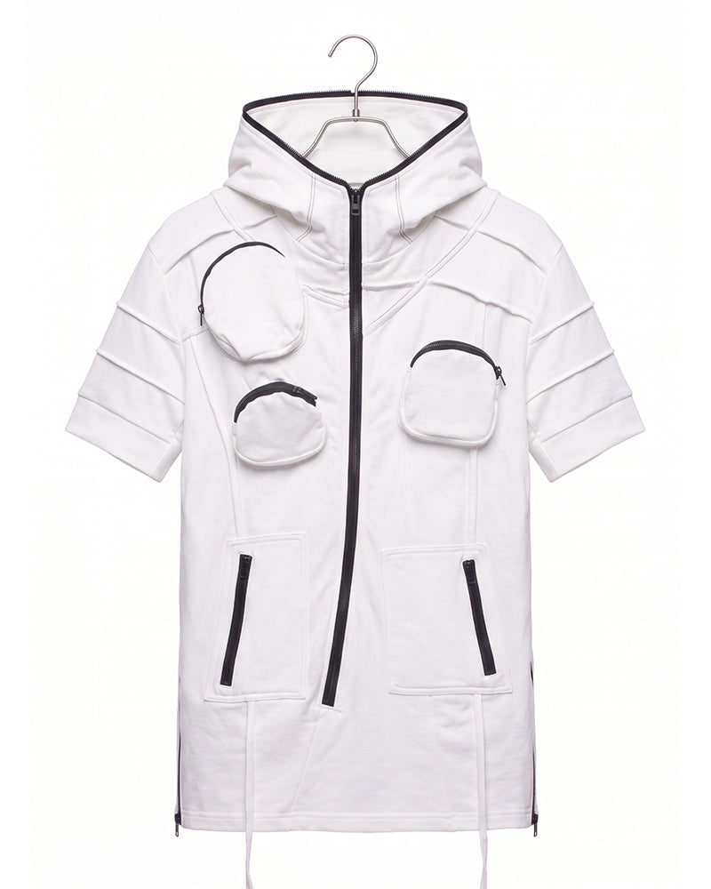 Wasteland Asymmetric 3D-Pocket Hooded T-Shirt