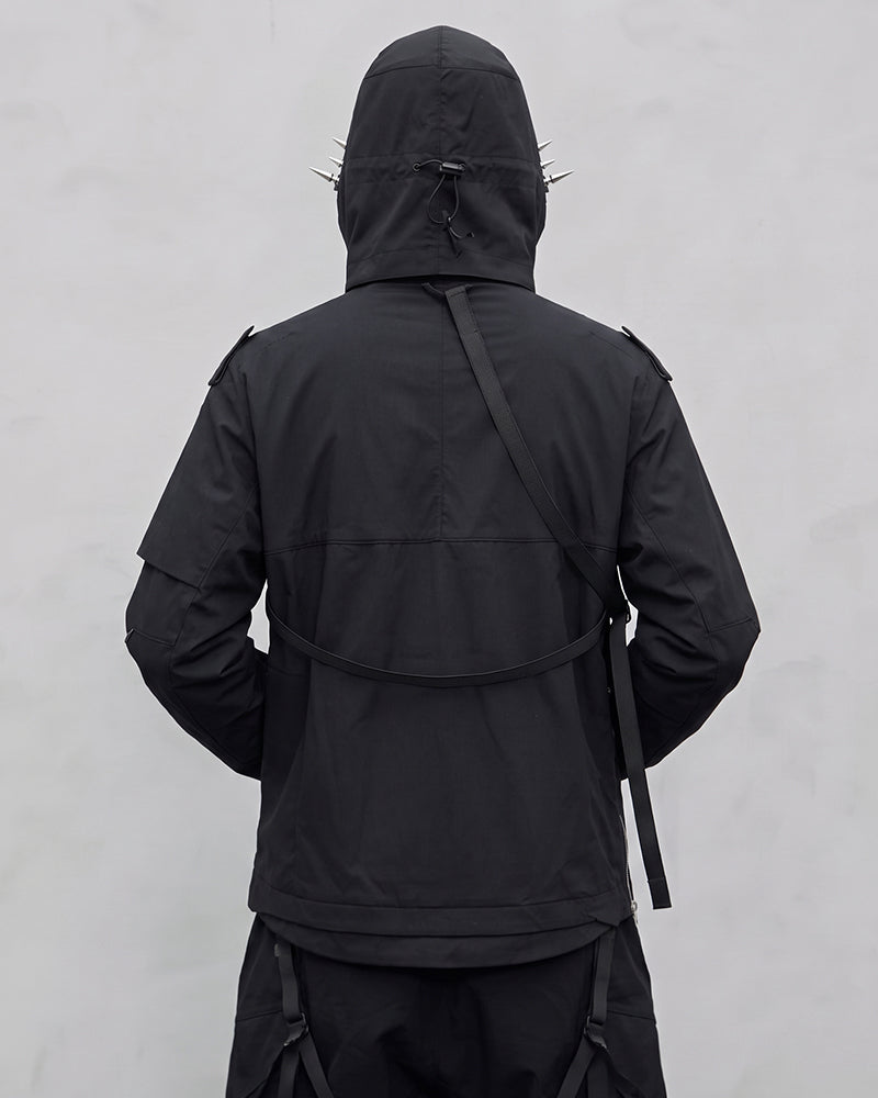 Punk-Studded Water-Repellent Techwear Jacket