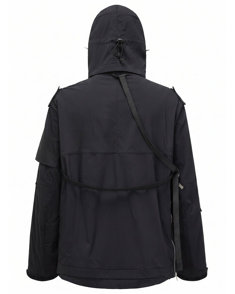 Punk-Studded Water-Repellent Techwear Jacket