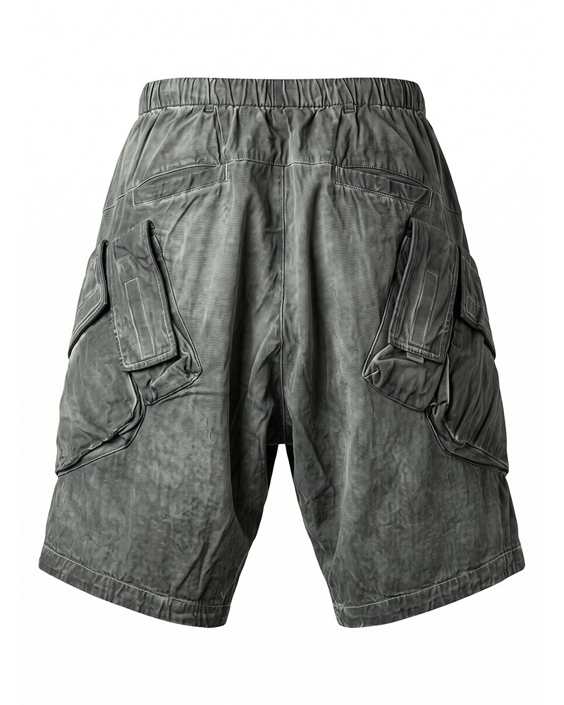 Wasteland Drop-Crotch Distressed Cropped Work Pants
