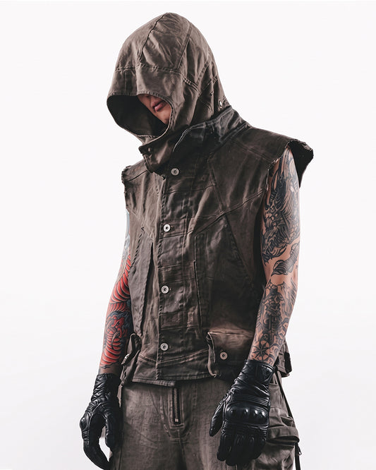Post-Apocalyptic Wear Geometric Cut Vest