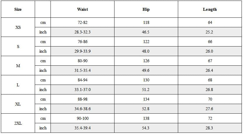 Size Guide for Cyberpunk Outfits Bellator IV Suit Shorts