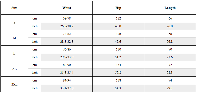 Size Guide for Layered Spliced Frayed-Edge Shorts