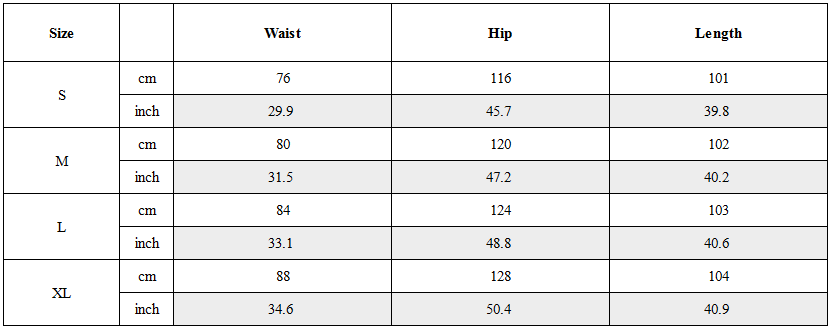 Size Guide for Acid-Wash Speckled Mega-Pocket Cargo Pants