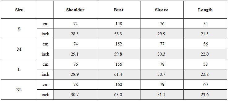 Size Guide for Post-Apocalyptic Layered Mesh Hooded Cropped Jacket