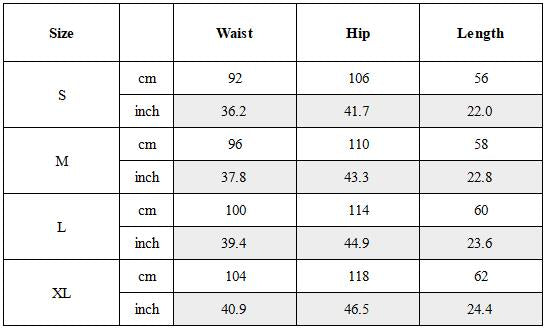 Size Guide for Wasteland Asymmetric Layered Panel Shorts