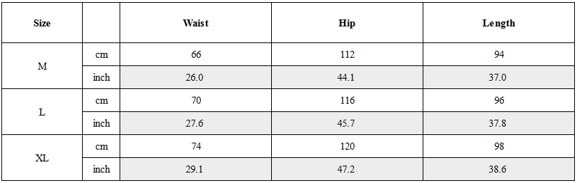 Size Guide for Streetwear Joggers