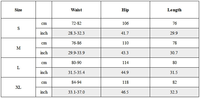 Size Guide for Molle-System Crinkled Water-Repellent Tactical Balloon Pants