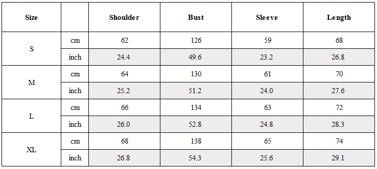 Size Guide for Asymmetrical Hem Embroidered Hoodie