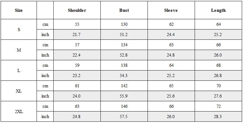 Size Guide for Retro Racing Embroidered Color-Block Jacket