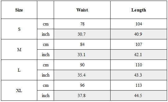 Size Guide for Fully-Taped Waterproof Techwear Pants