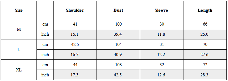 Size Guide for Techwear Colorful Reflective Cardigan Kimono Jacket