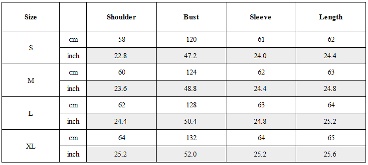 Size Guide for Outlaw Recon Asymmetric Utility Jacket