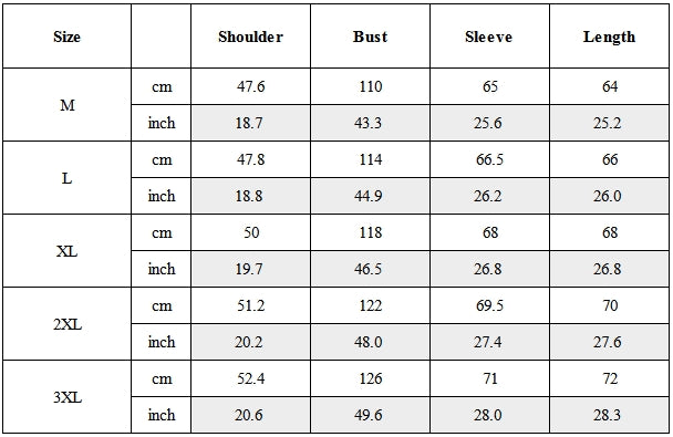 Size Guide for Functional Techwear Multi-pocket Jacket