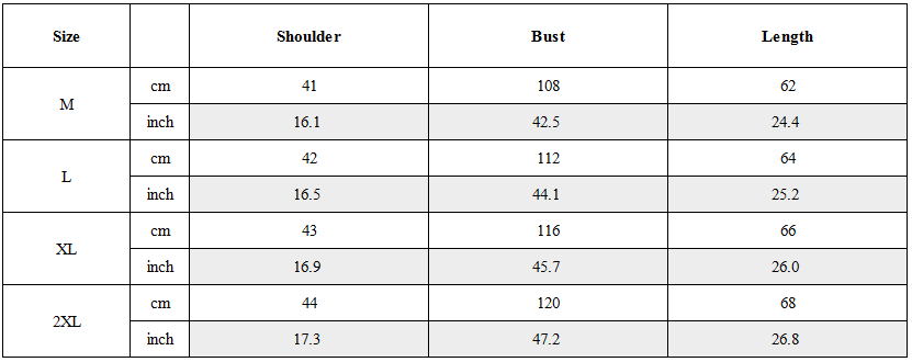 Size Guide for Techwear Mesh Lined Multi-Pocket Tactical Vest