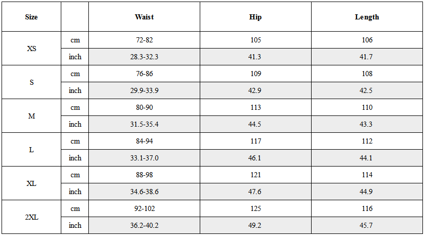 Size Guide for Cyberpunk Outfits Invisible Street Unisex Loose Pants