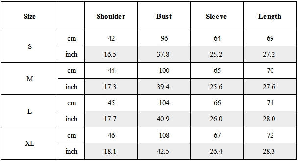 Size Guide for Post‑Apocalyptic Vintage Pleated Panel Long Sleeve Shirt