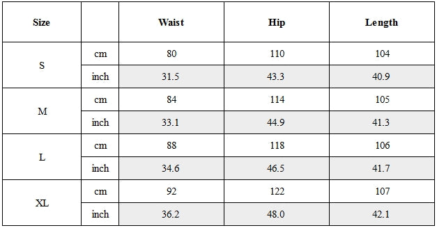 Size Guide for Post-Apocalypti Dune Wasteland Techwear Flight Pants