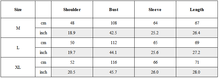Size Guide for Darkwear Style Japanese Draped Scarf Shirt